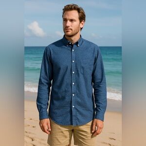 Scotch & Soda Surf Blue Chambray Button-Down Shirt XXL | Carnabay Coastal Preppy